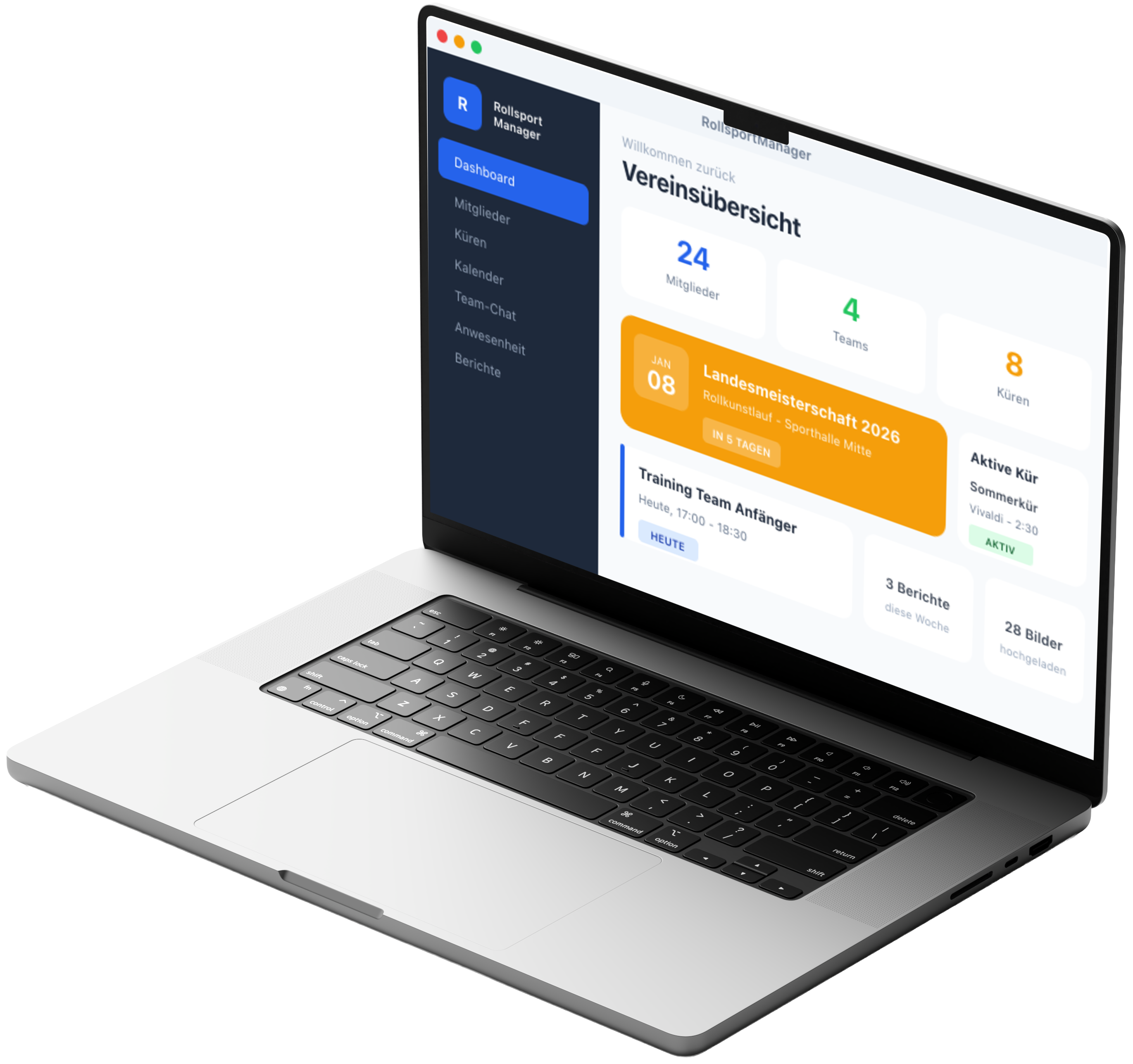 RollsportManager auf MacBook